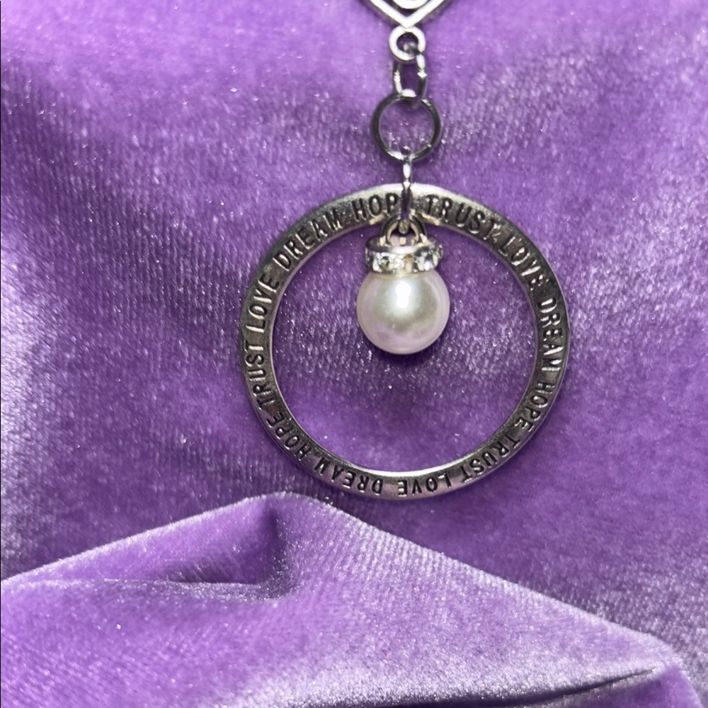 Custom made. Message “Circle of Life” Pendant Necklace with Pearl Accent - E44